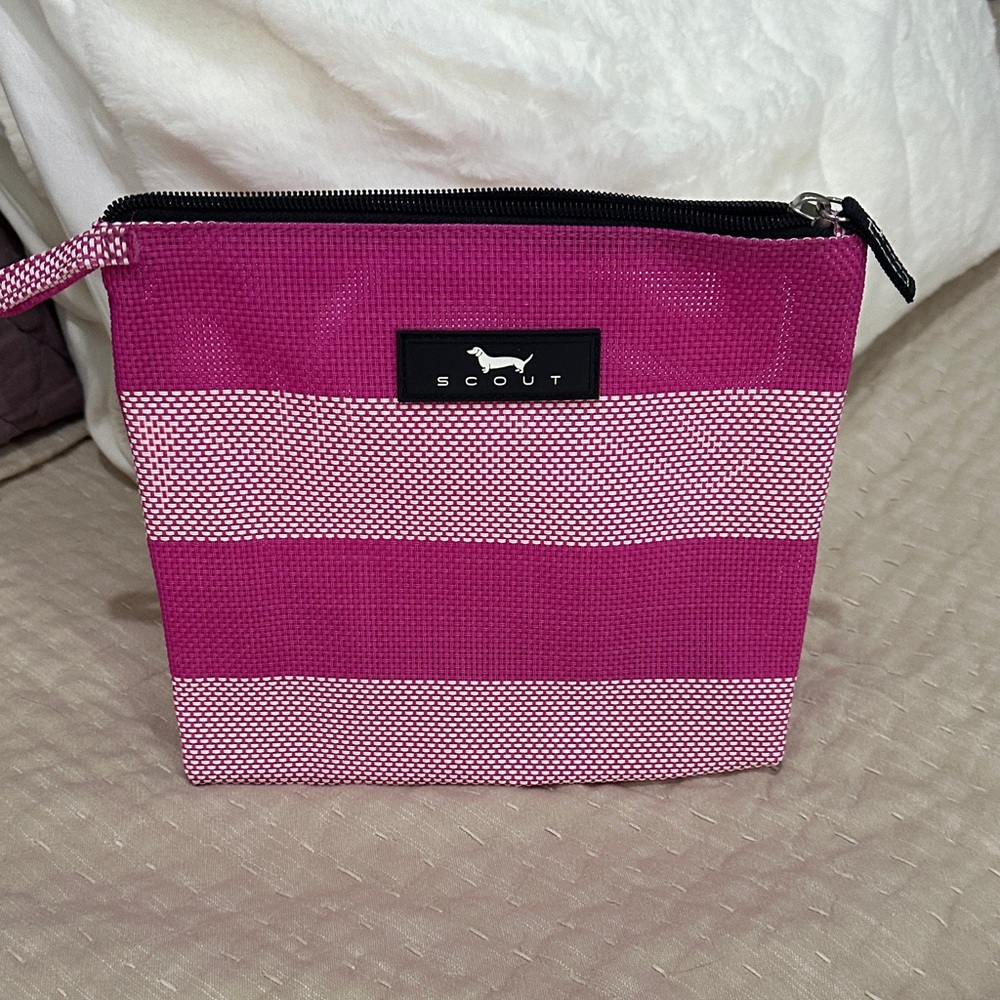 Scout Fuchsia and White Striped Cosmetic Bag